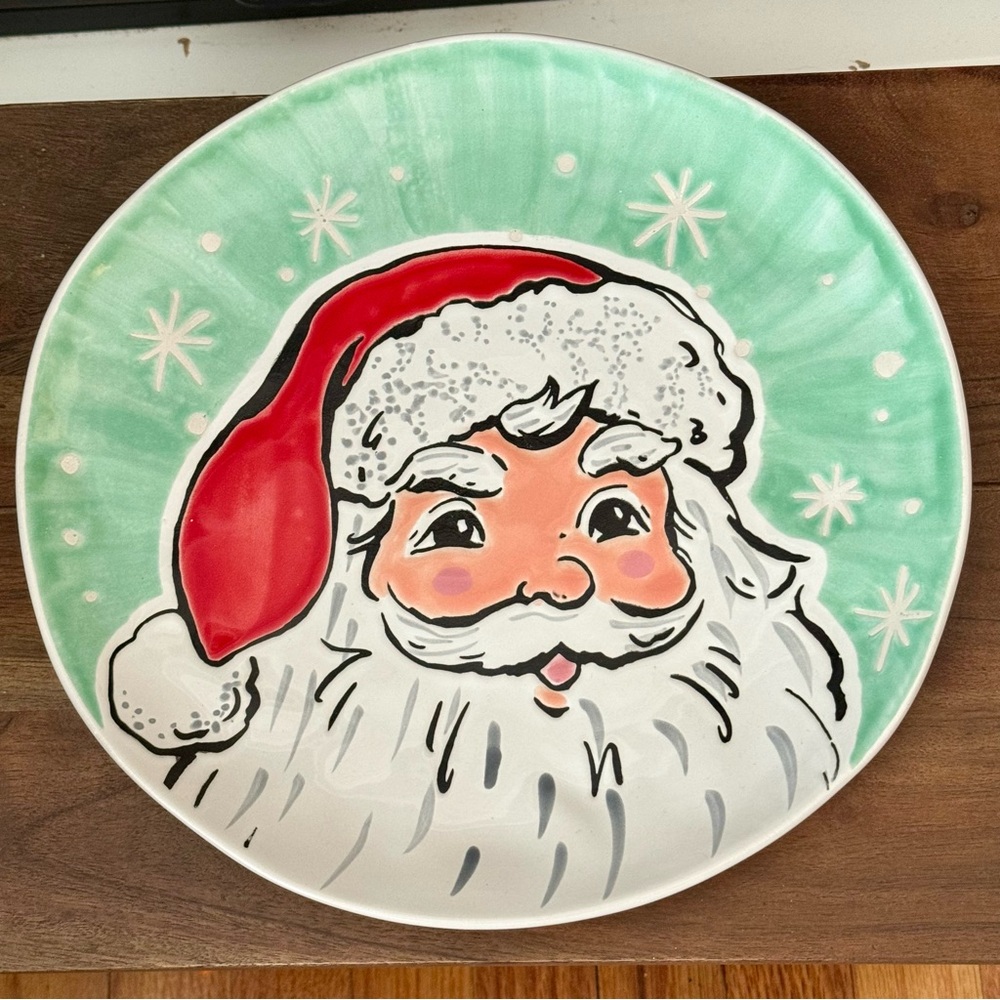 Sammy Vintage Santa Claus 10.5” Ceramic Dinner Plate - Eli & Ana Christmas
